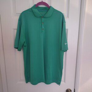 Nike Golf Dri Fit Men's Polo Shirt Short Sleeves Collared Green Size Lar…